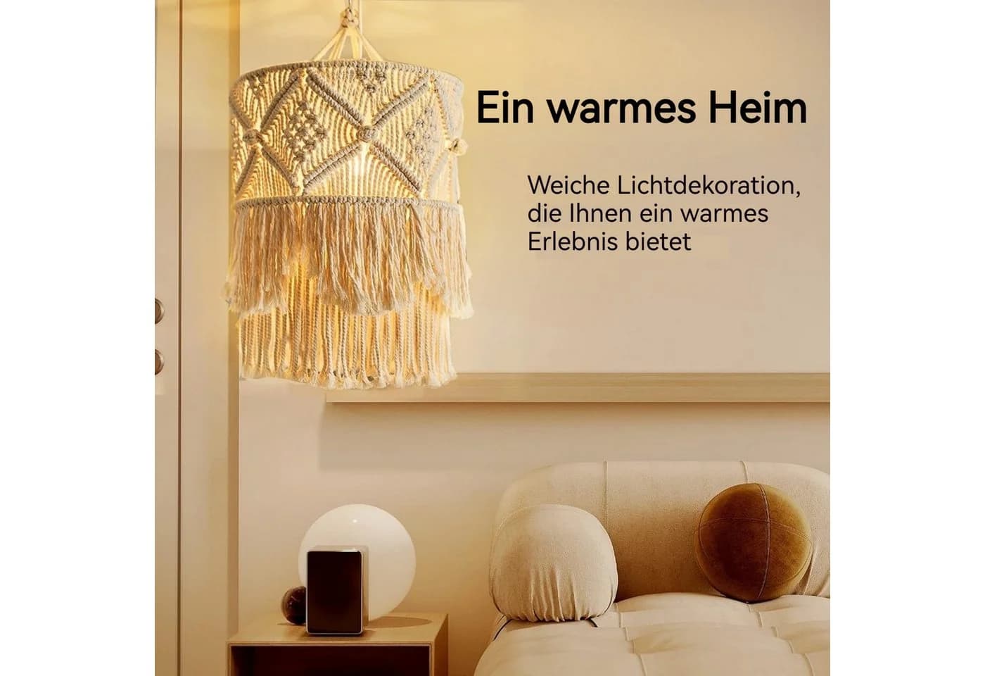 BlingBin Lampenschirm Pendelleuchte Abdeckung Beige - Bild 5