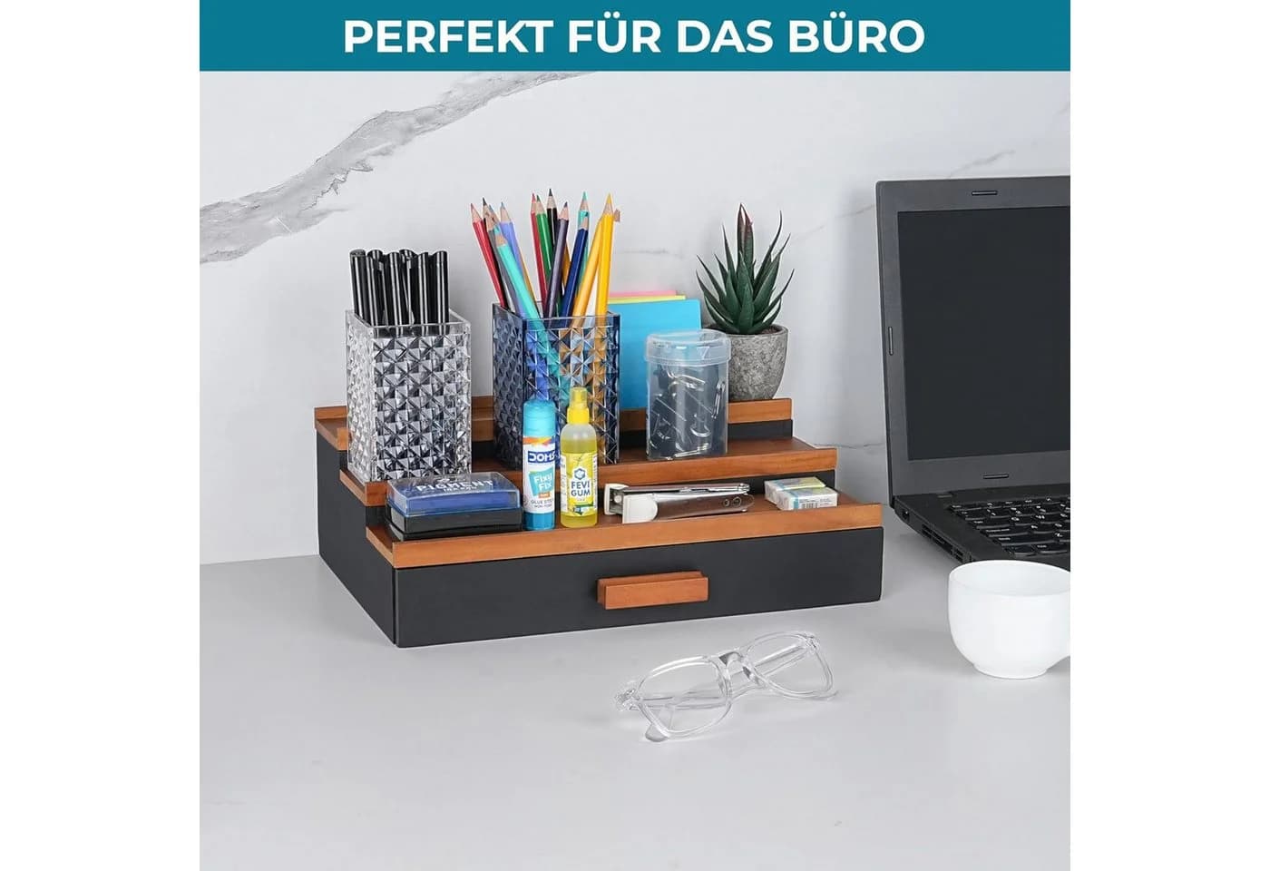 BlingBin Parfümständer Holz 3-stufig Schwarz/Braun - Bild 4