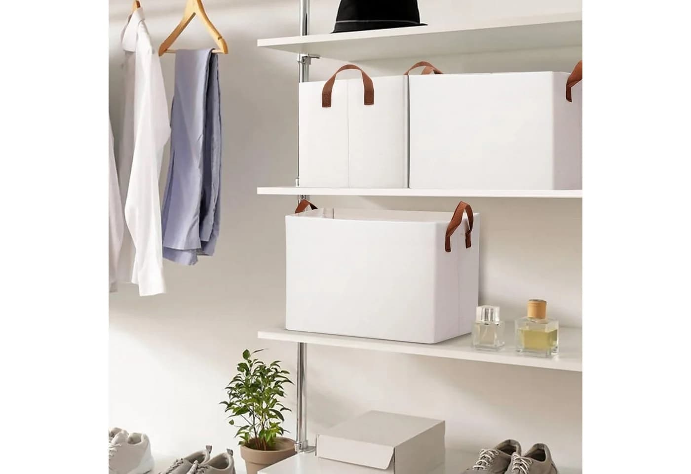 BlingBin Aufbewahrungskorb 3-Pack 26L Beige Schrank Organizer - Bild 3