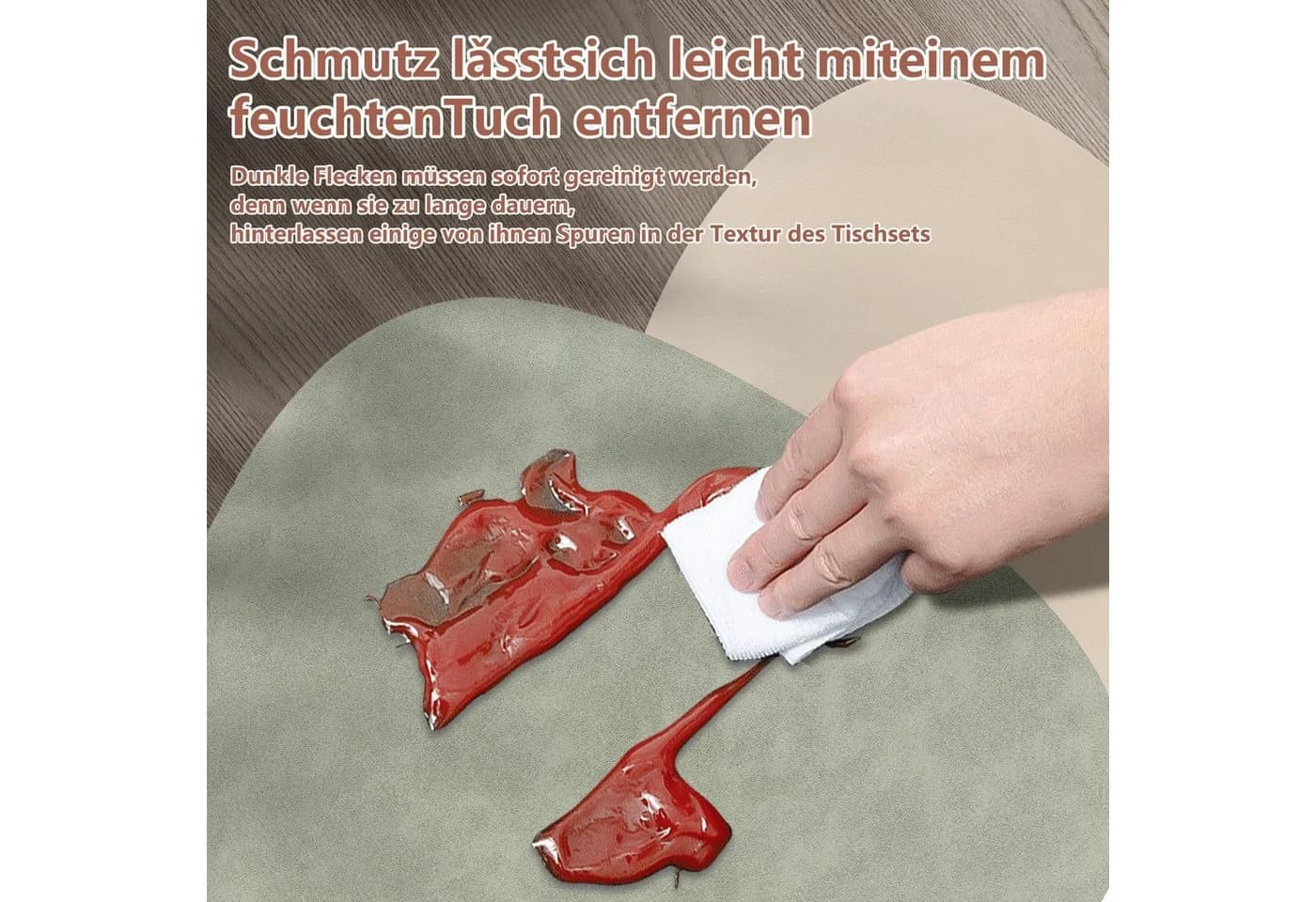 BlingBin Platzset 12 Stück Tischset Leder-Imitat Rutschfest Wasserdicht - Bild 3