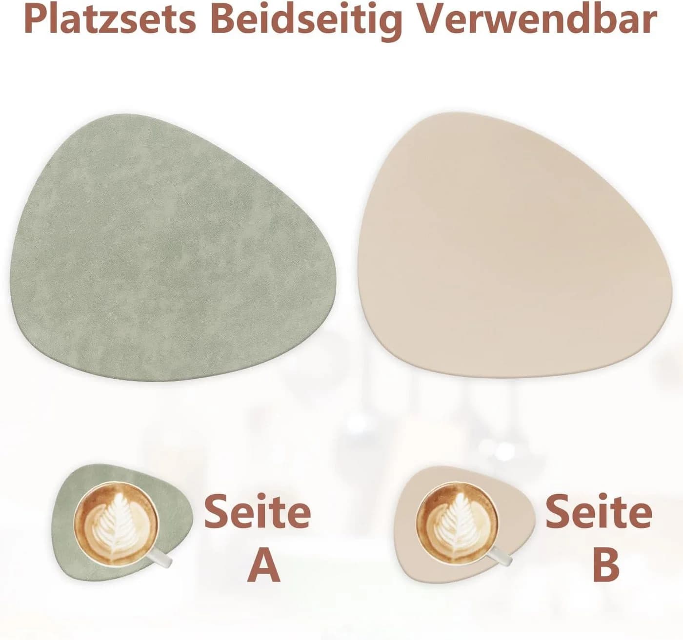 BlingBin Platzset 12 Stück Tischset Leder-Imitat Rutschfest Wasserdicht - Bild 4