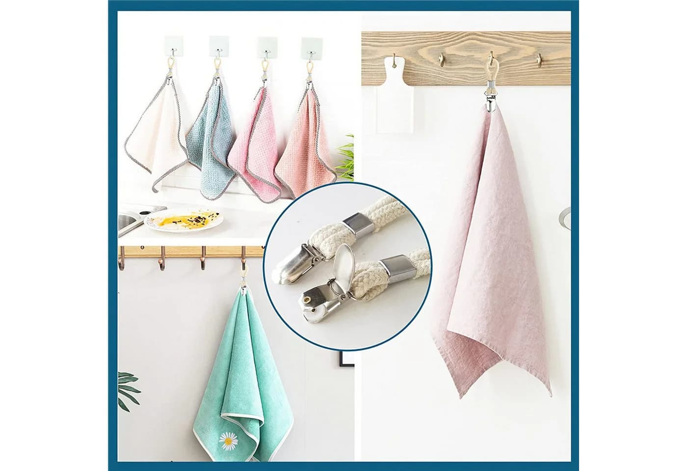 BlingBin Handtuchhaken 10 Stück Handtuch Clips Weiß