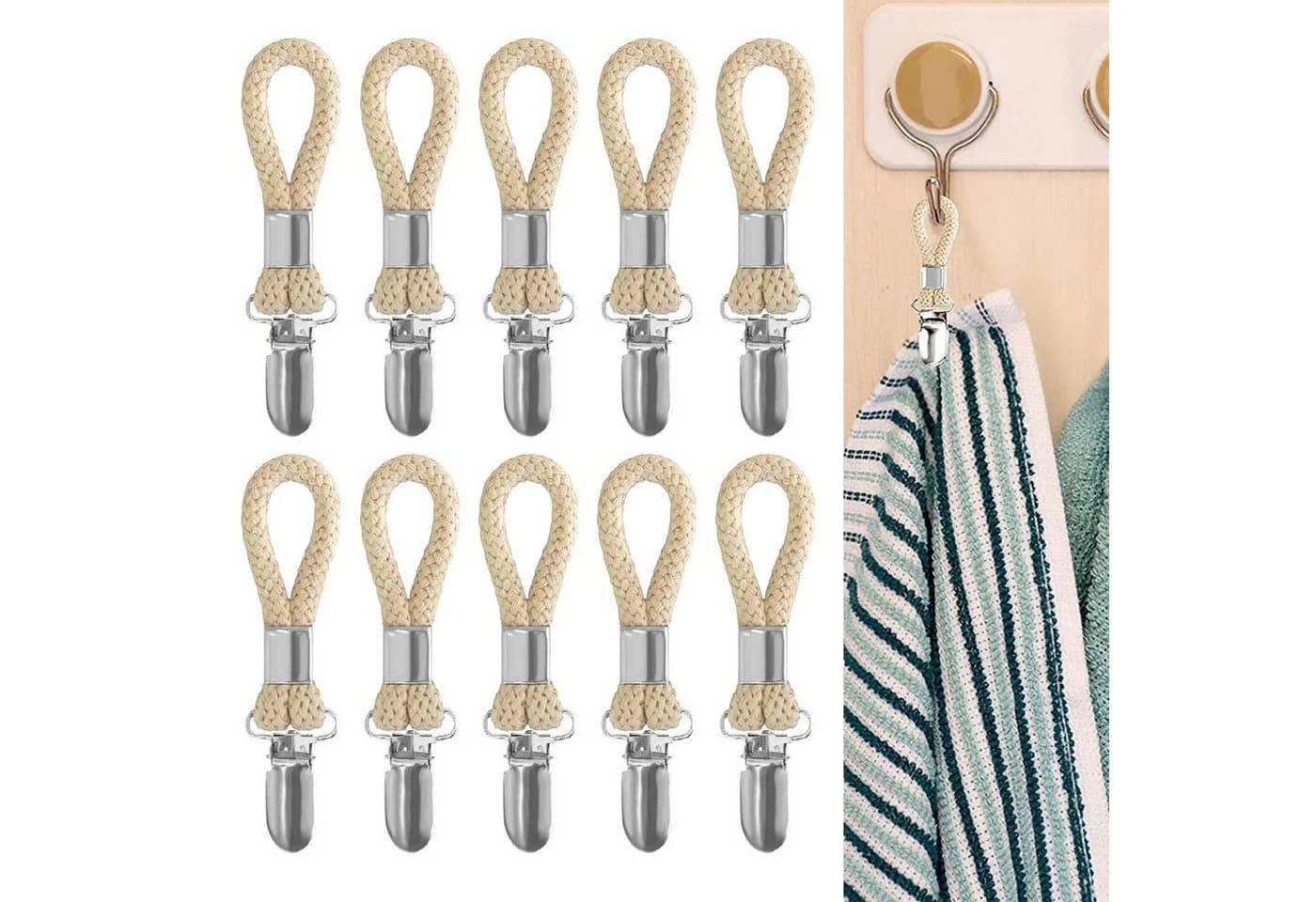 BlingBin Handtuchhaken 10 Stück Handtuch Clips Weiß - Bild 2