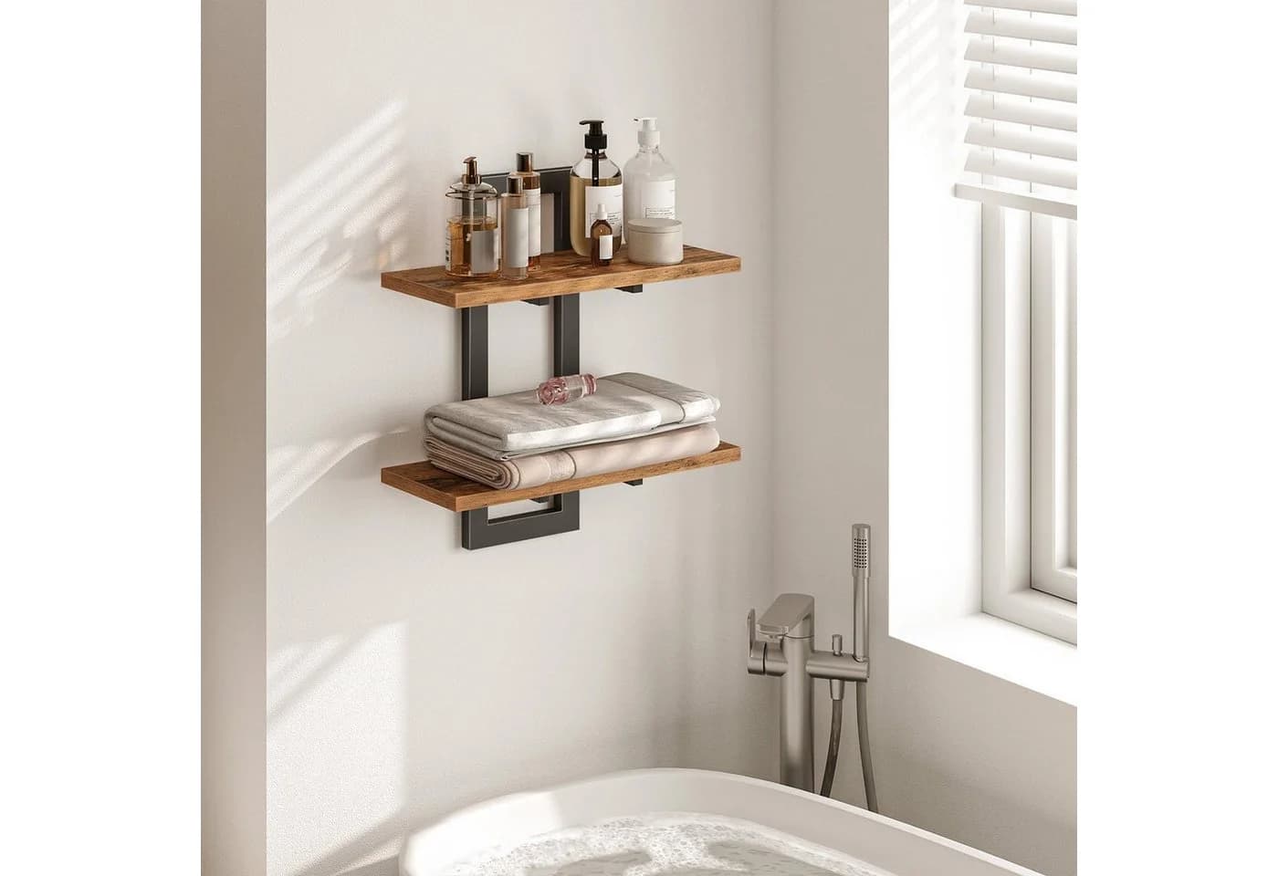 BlingBin 2-stufiges Schweberegal Holz Wandboard 38x13,5x40 cm - Bild 2