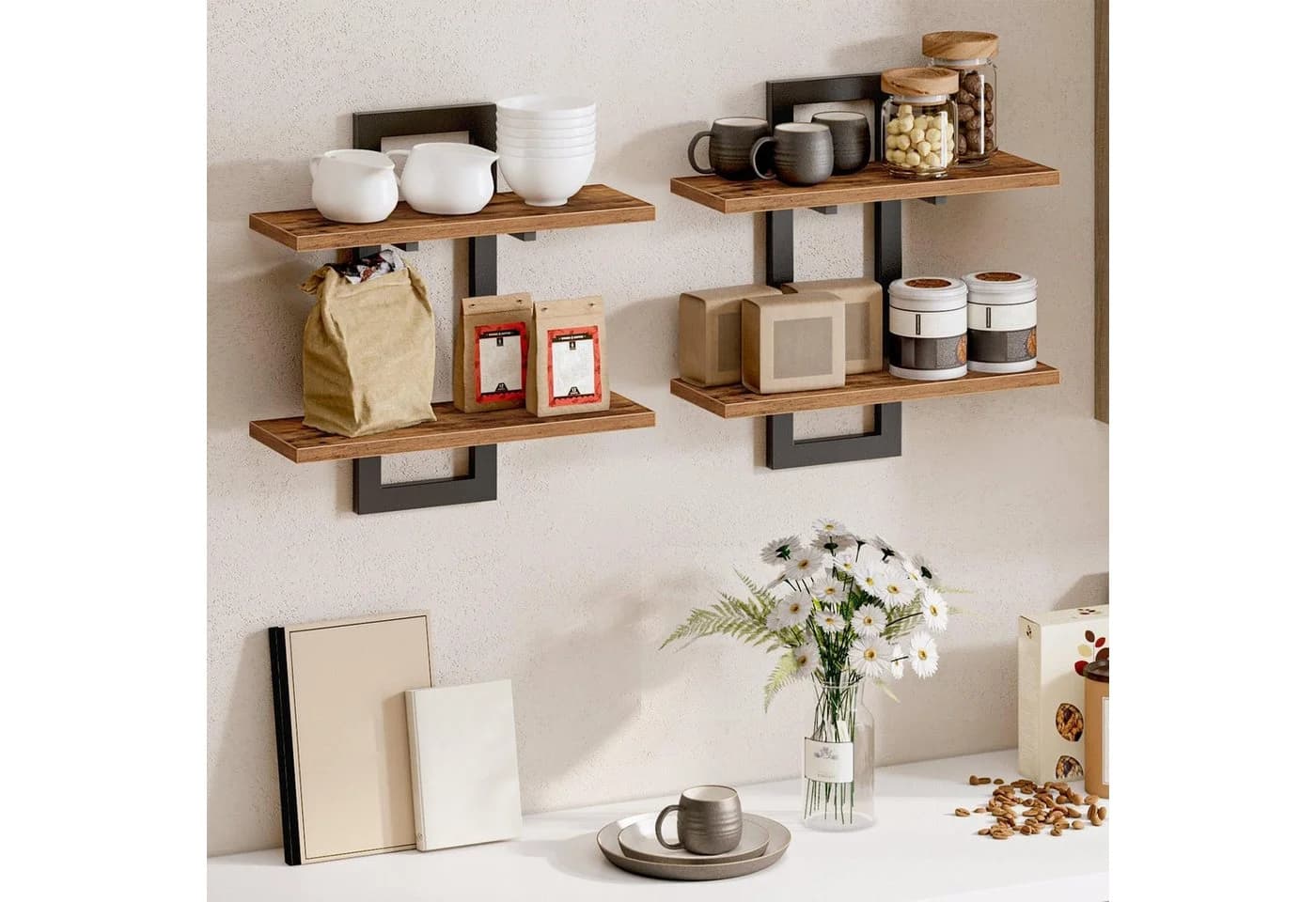 BlingBin Wandregal 2-stufig Schweberegal Holz Wandboard - Bild 2