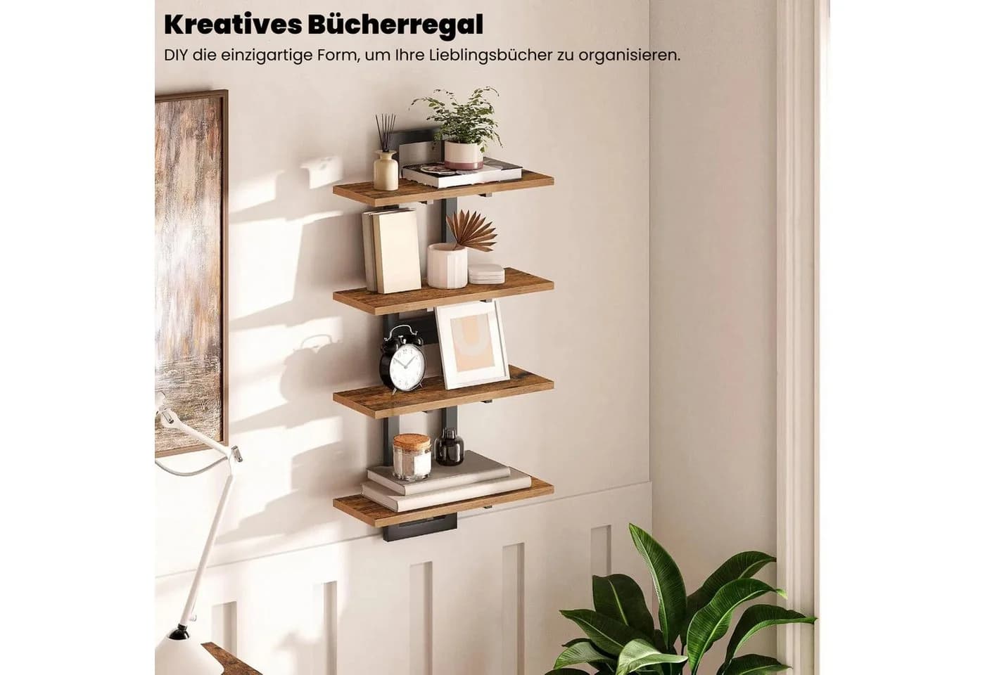 BlingBin Wandregal 2-stufig Schweberegal Holz Wandboard - Bild 5