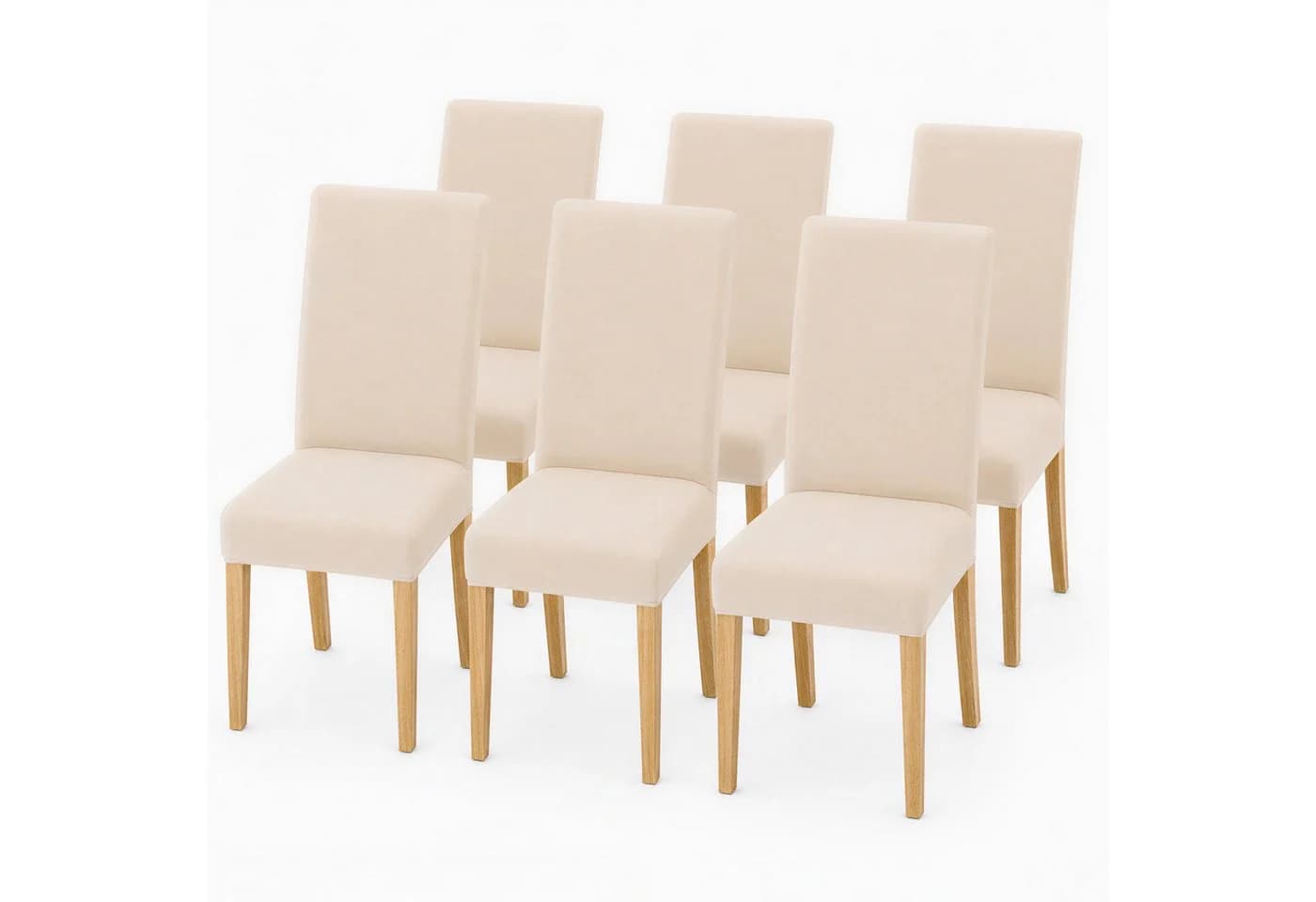 BlingBin Stuhlhusse Stretch Beige 6er Set - Bild 2