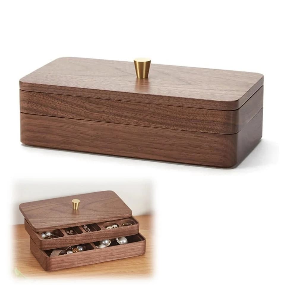 BlingBin Schmuckaufbewahrung Holz Massivholz Box 19x10x7,5 cm - Bild 2