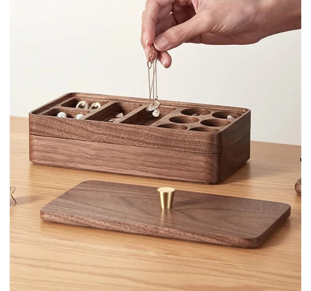 BlingBin Schmuckaufbewahrung Holz Massivholz Box 19x10x7,5 cm - Bild 3