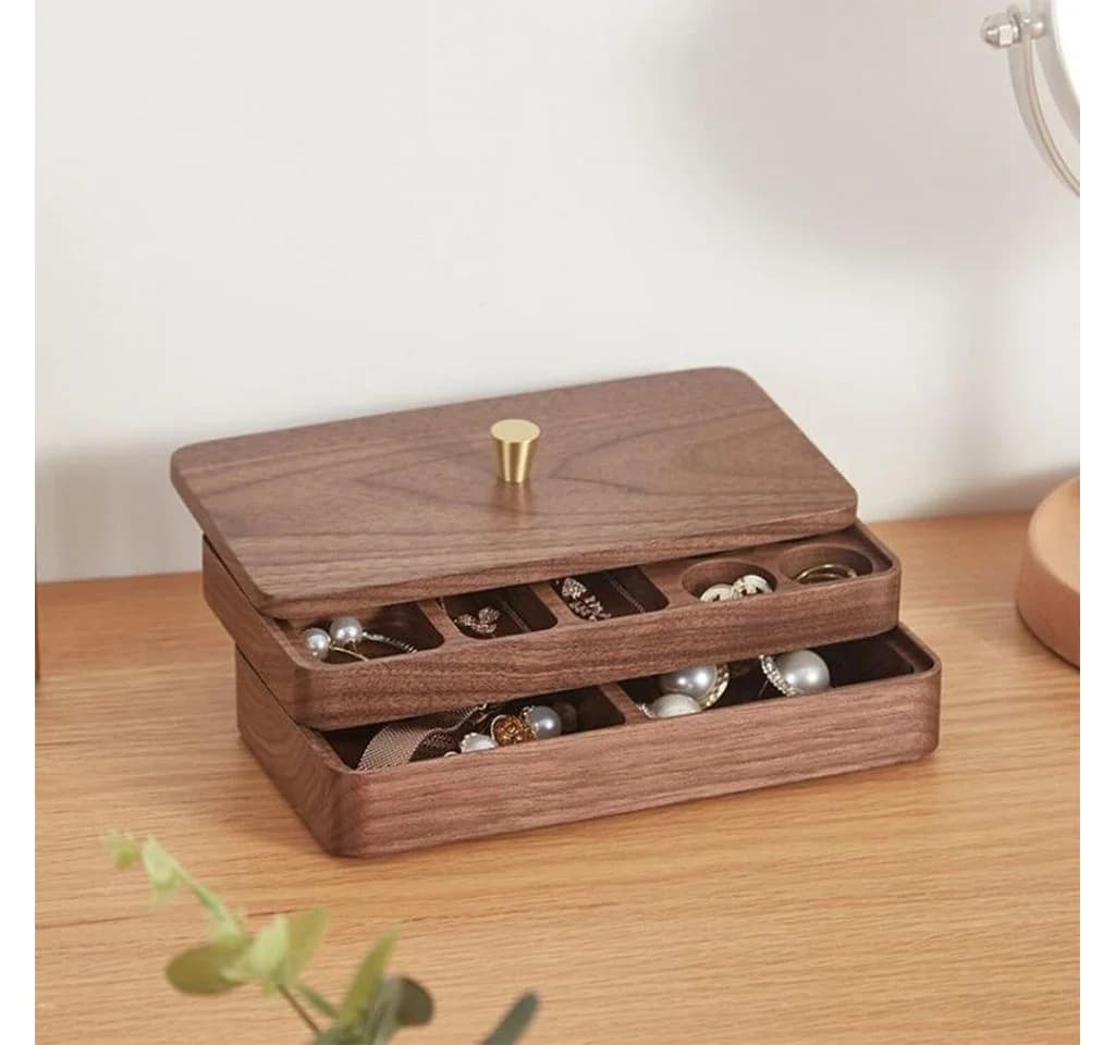 BlingBin Schmuckaufbewahrung Holz Massivholz Box 19x10x7,5 cm - Bild 5