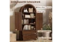 BlingBin Hochschrank Sideboard 80x40x180 cm Nussbaum Rattan Bild 3