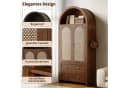 BlingBin Hochschrank Sideboard 80x40x180 cm Nussbaum Rattan Bild 4
