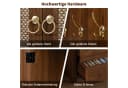 BlingBin Hochschrank Sideboard 80x40x180 cm Nussbaum Rattan Bild 5