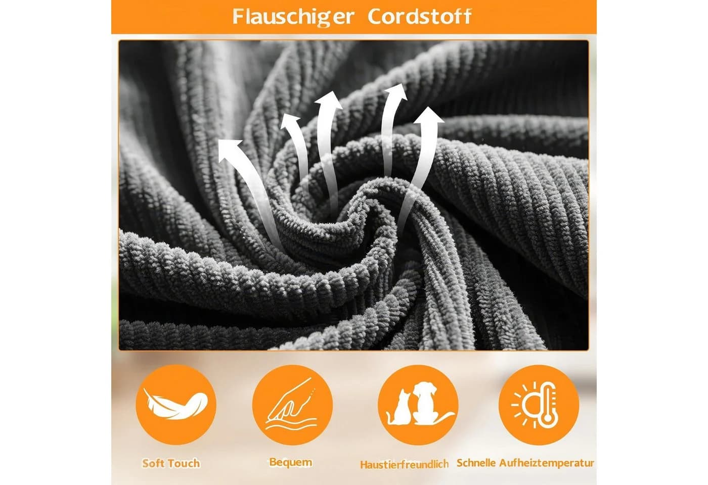 BlingBin Schlafsofa Klappsofa 1-Sitzer mit Bettfunktion, Cordstoff - Bild 5