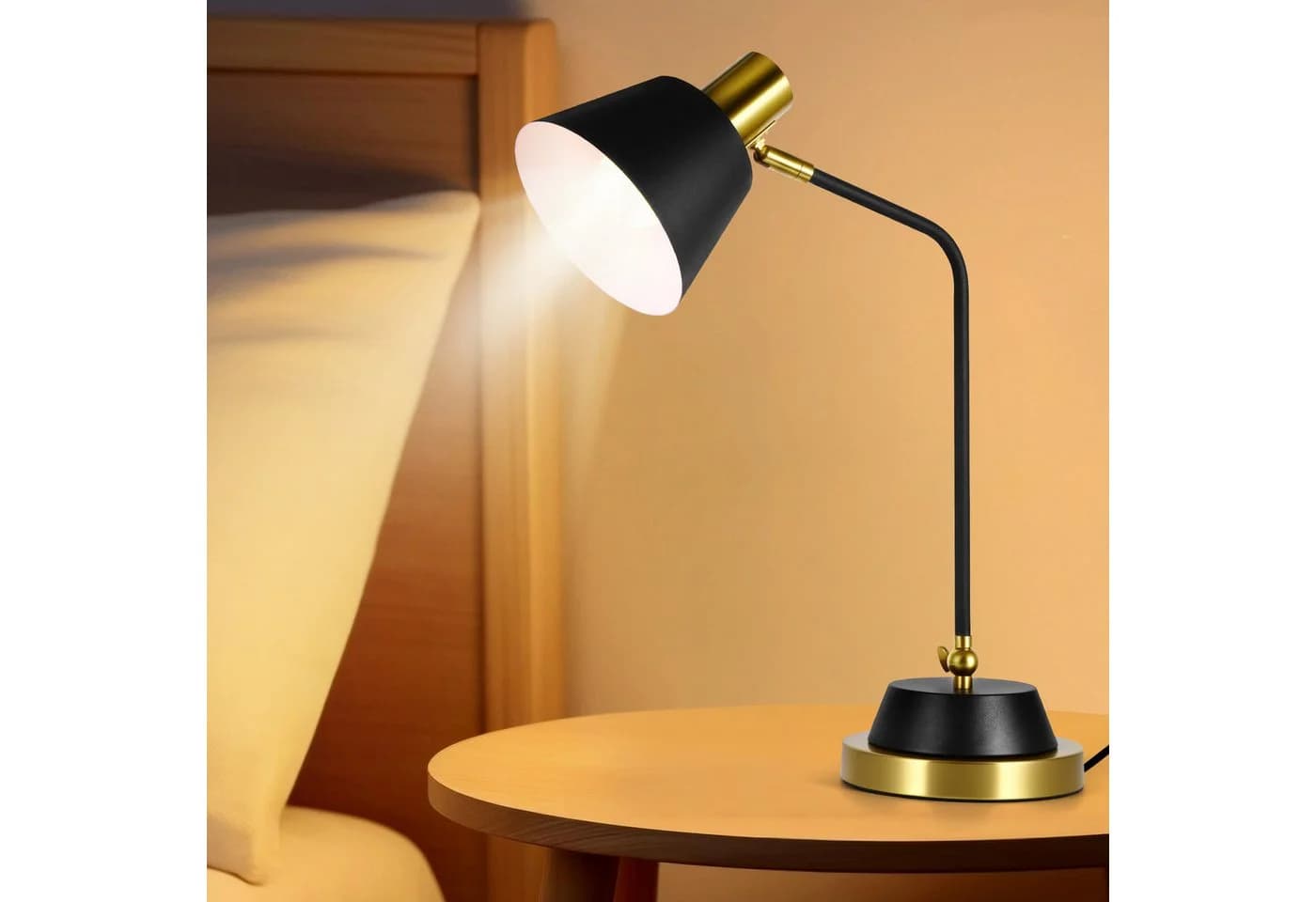 BlingBin Schreibtischlampe Retro Tischlampe Metall Schwarz