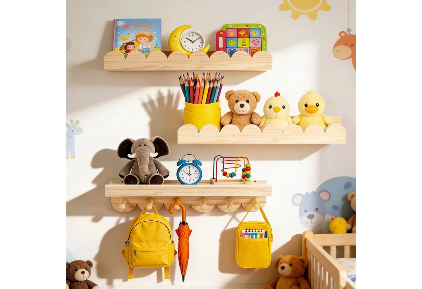 BlingBin Kinderregal 3er Set Bücherregal Wand