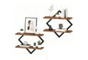 BlingBin Wandregal 2er-Set Rauten-Design Braun/Schwarz Bild 2