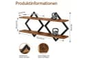 BlingBin Wandregal 2er-Set Rauten-Design Braun/Schwarz Bild 3