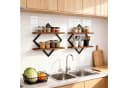 BlingBin Wandregal 2er-Set Rauten-Design Braun/Schwarz Bild 5