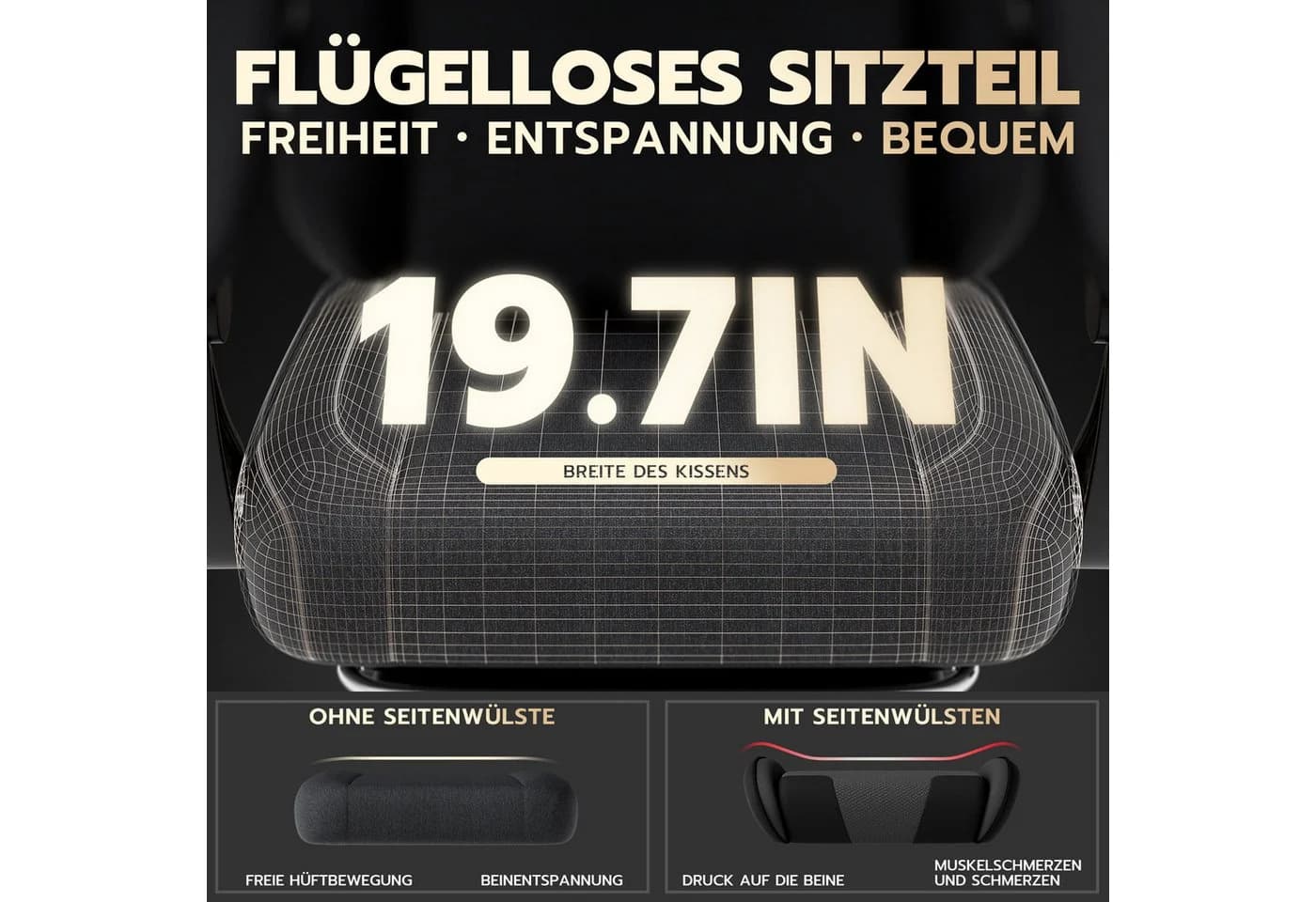 BlingBin Gaming-Stuhl Massage Ergonomisch Verstellbare Armlehnen - Bild 4
