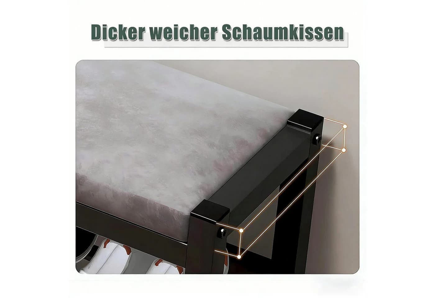 BlingBin Schuhbank mit Sitzfläche und Stauraum, Schuhschrank aus Edelstahl - Bild 4