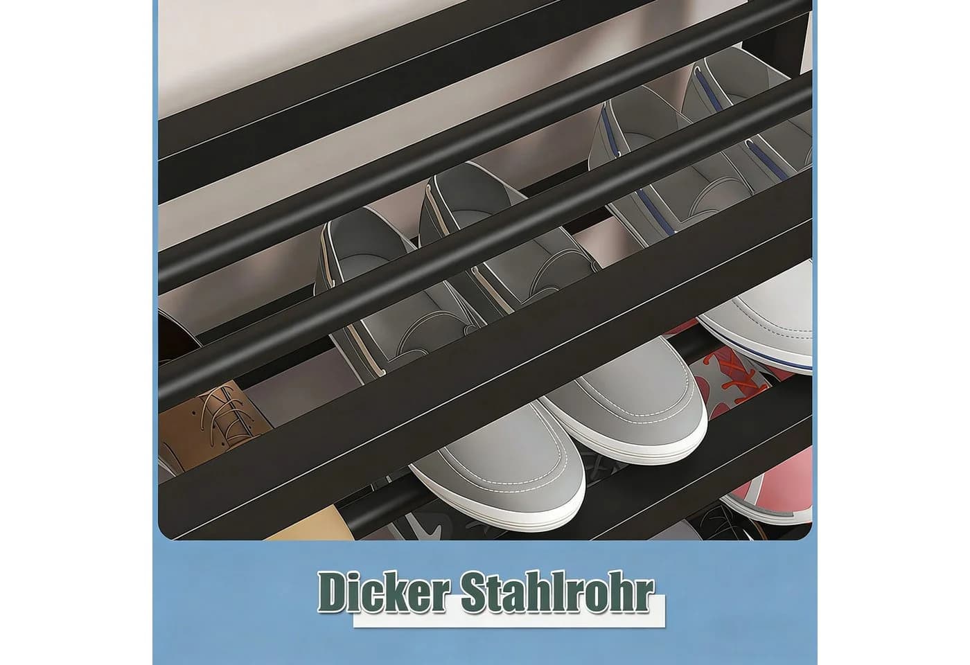 BlingBin Schuhbank mit Sitzfläche und Stauraum, Schuhschrank aus Edelstahl - Bild 5
