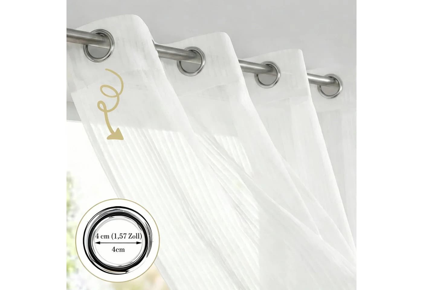 BlingBin Gardine 2er-Set Voile Vorhänge 140x145cm - Bild 5