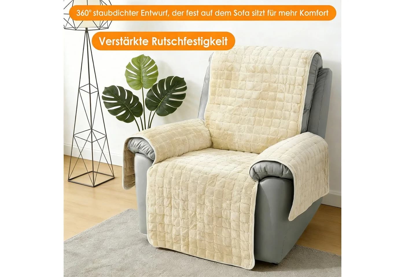 BlingBin Sofaschoner Plüsch Anti-Rutsch Sofabezug