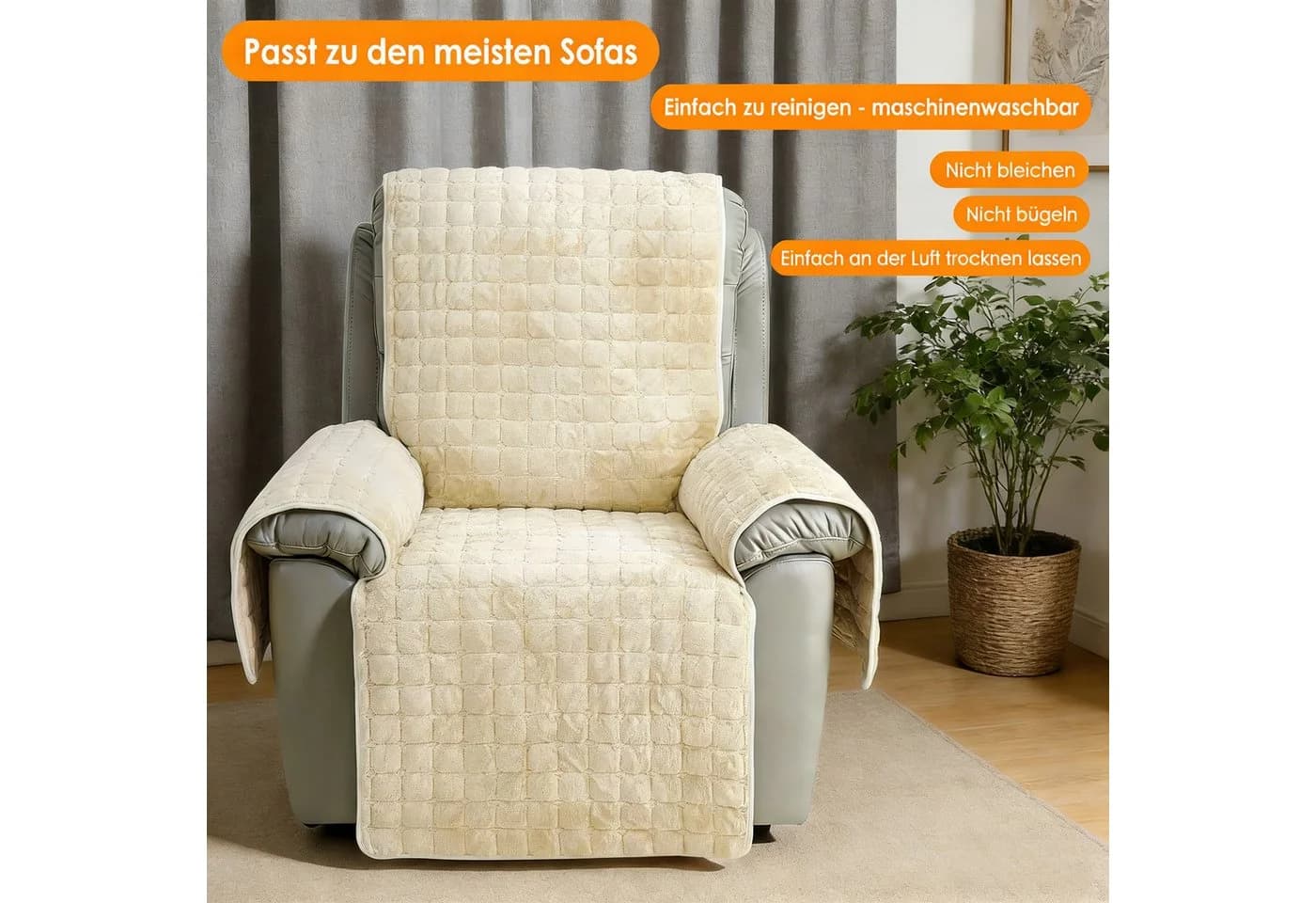 BlingBin Sofaschoner Plüsch Anti-Rutsch Sofabezug - Bild 5