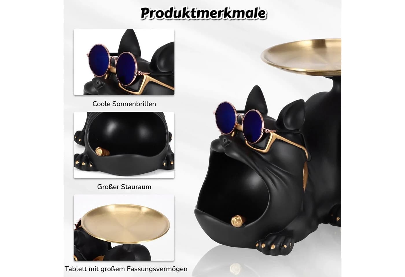 BlingBin Dekoschale Französische Bulldogge Schlüssel- & Aufbewahrungsschale - Bild 3
