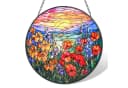 BlingBin Buntglas-Fensterhänger Blumen Sonnenfänger 20cm Runde Bild 2