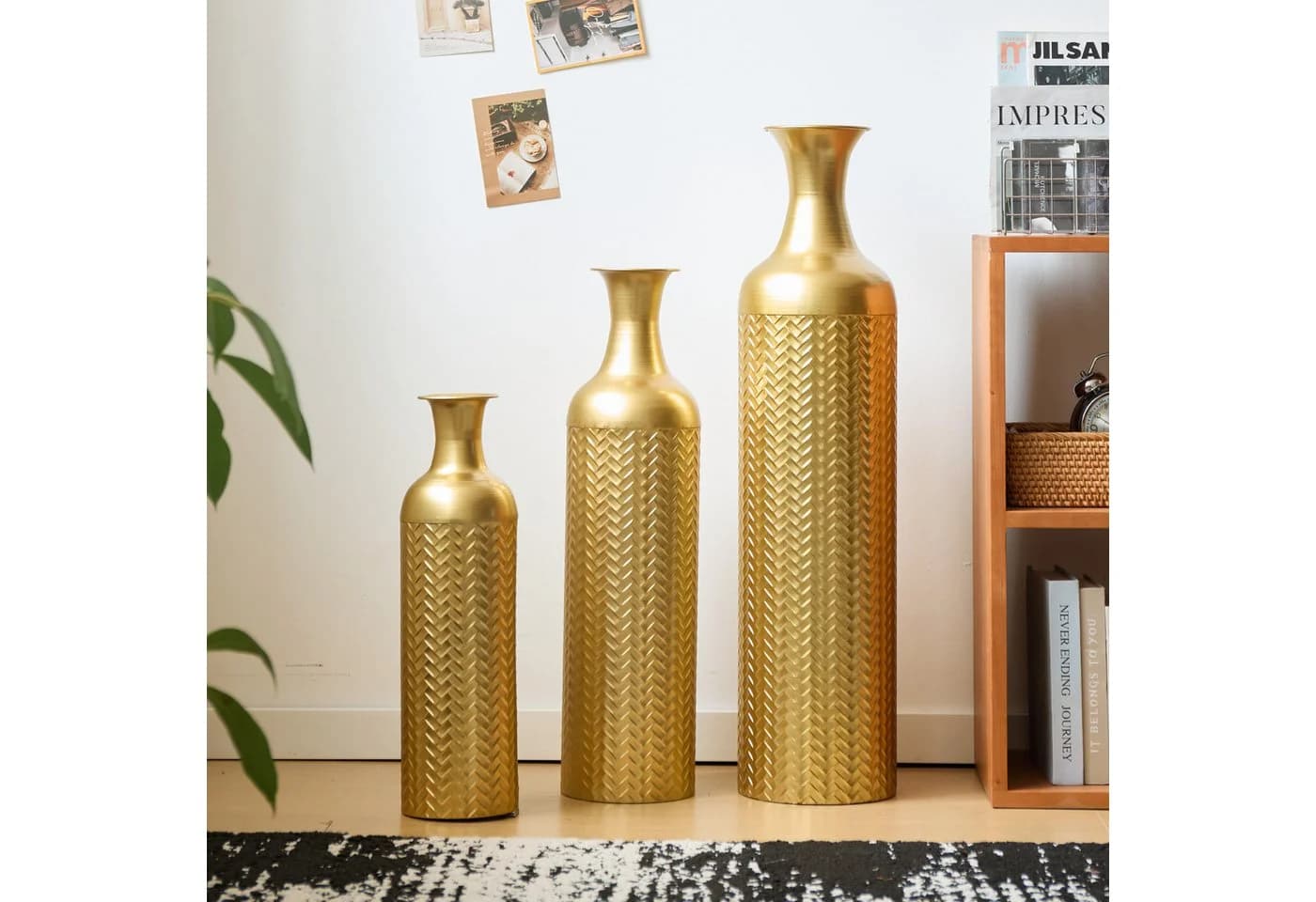 BlingBin Bodenvasen-Set 3er Gold Metall - Bild 4
