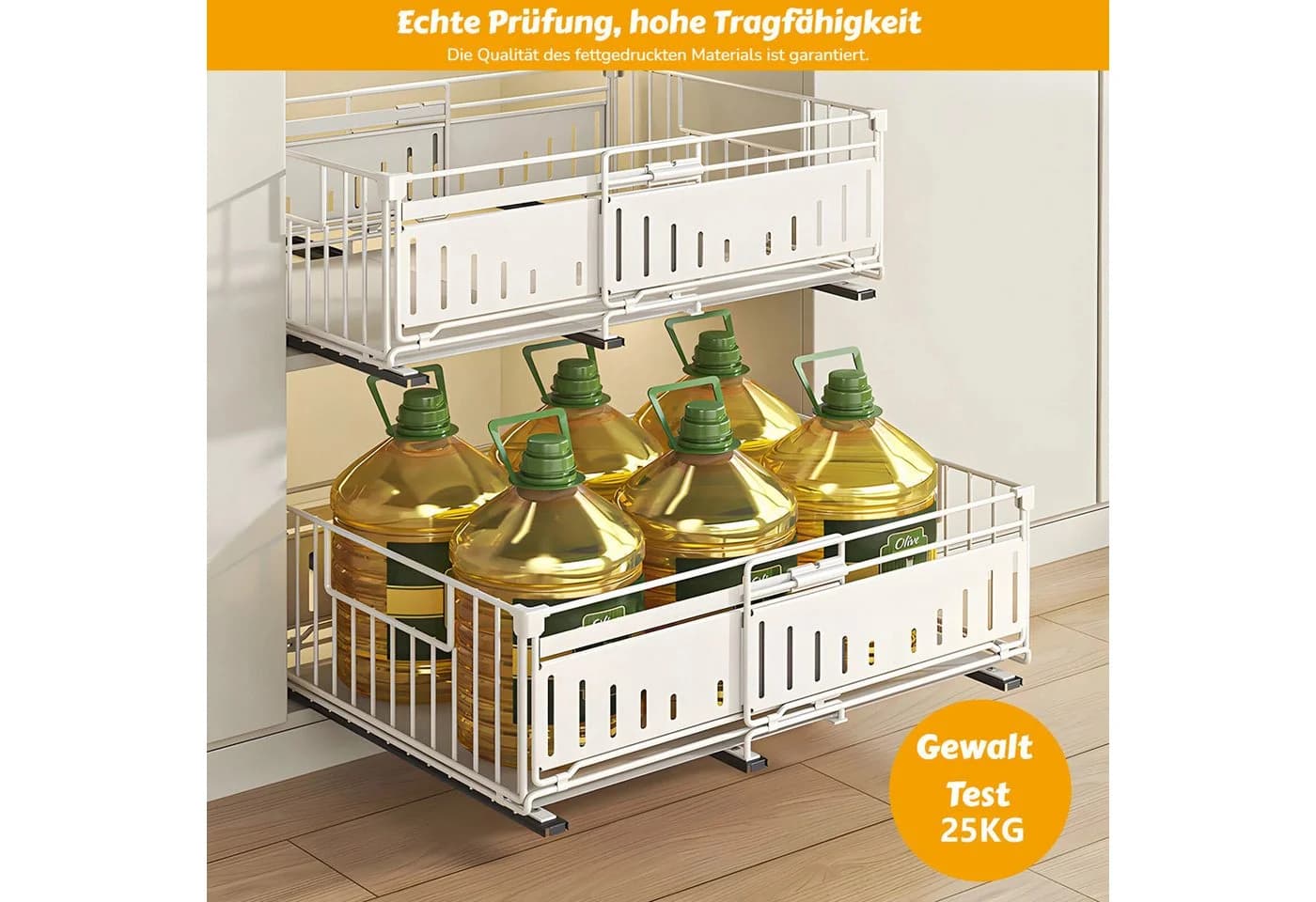 BlingBin Küchenorganizer-Set Teleskopschublade Weiß - Bild 3