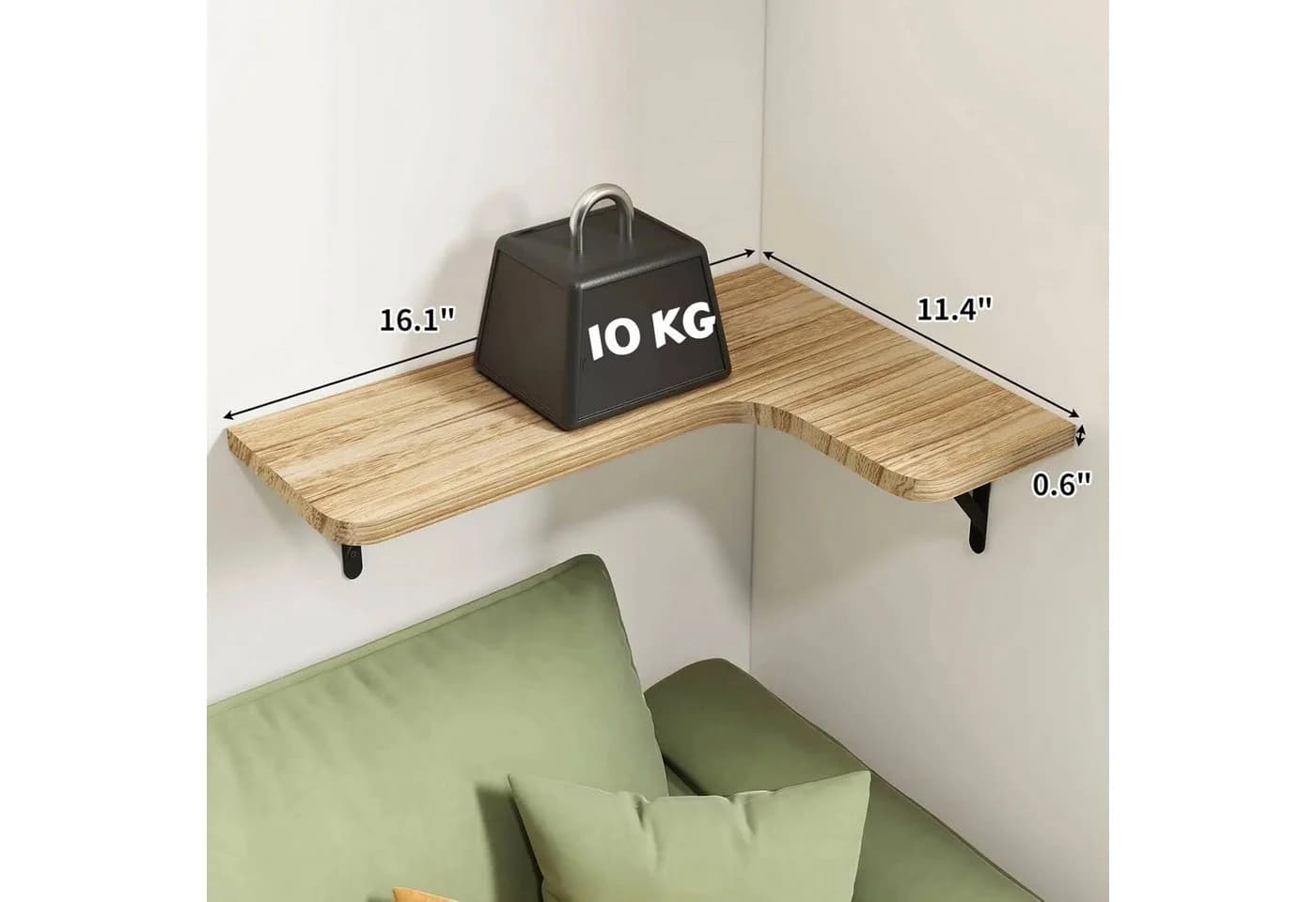 BlingBin Wandboard Schwebendes Eckregal 5er Set Holz Metall - Bild 4