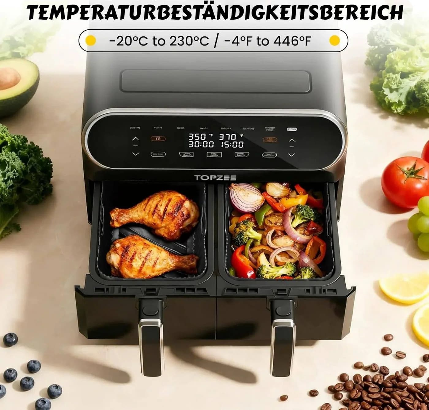 BlingBin Silikonform 2 Stück für Ninja Foodi AF300/AF400 Schwarz - Bild 4