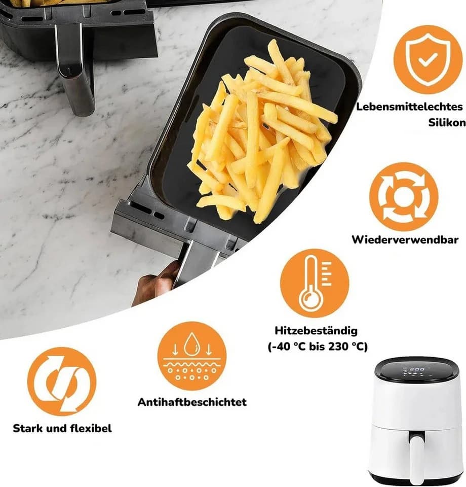 BlingBin Silikonform 2 Stück für Ninja Foodi AF300/AF400 Schwarz - Bild 5