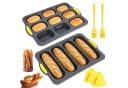 BlingBin Silikon Brotbackform 2-tlg. Grau Antihaft mit Clip & Pinsel Bild 2
