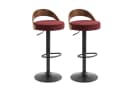 BlingBin Barhocker höhenverstellbar drehbar mit Rückenlehne Schwarz/Rot 2er Set Bild 1