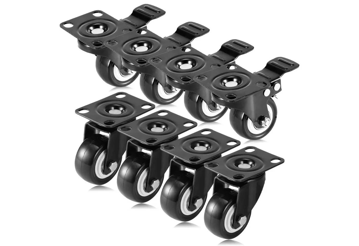 BlingBin Schwerlastrollen 8er Set 50mm mit Bremse - Bild 2