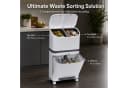 BlingBin Mülltrennsystem Mülleimer 48L Weiß Treteimer Rollen Bild 3