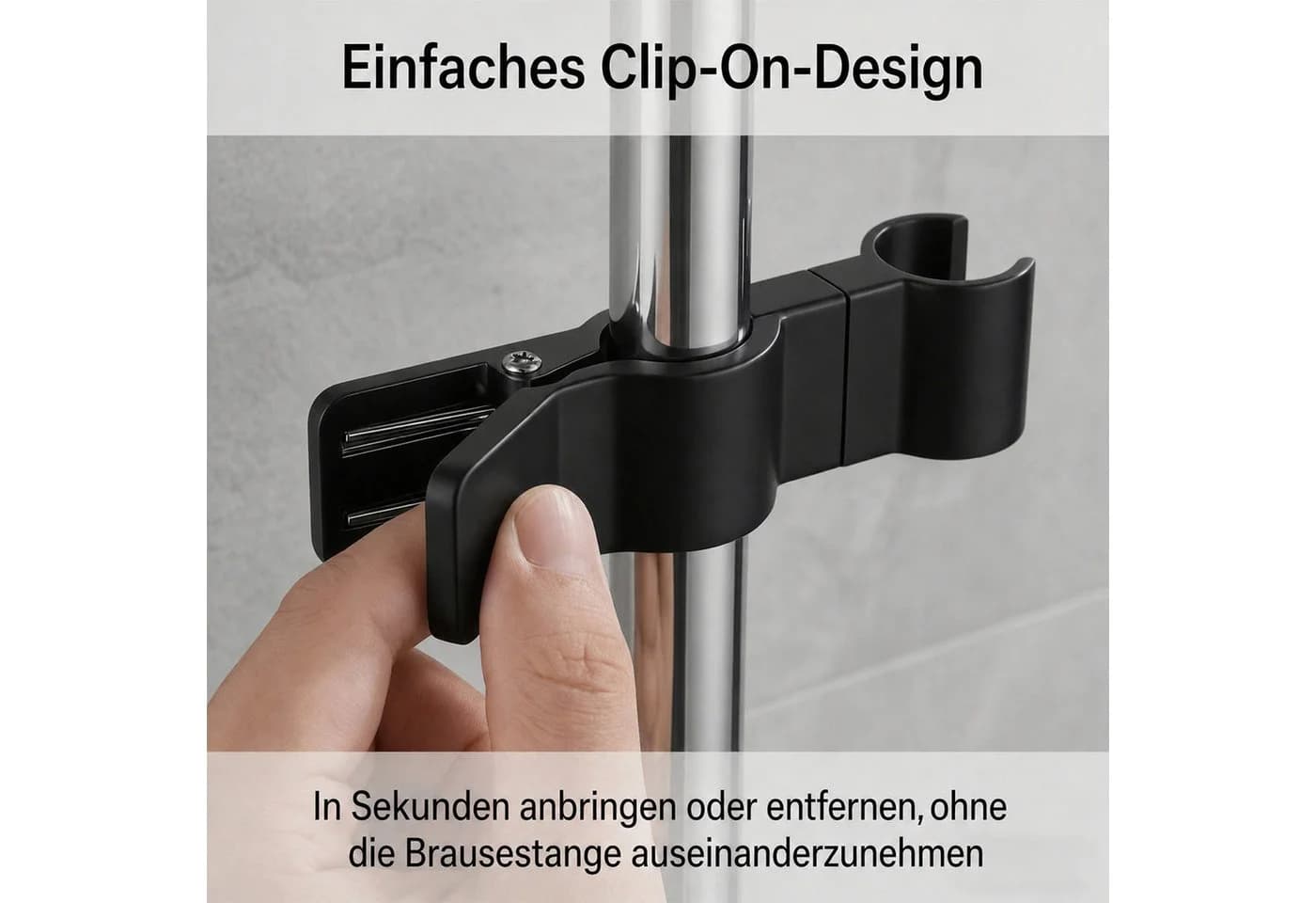 BlingBin Brausehalter Schwarz 35° Drehbar Clip-On - Bild 3