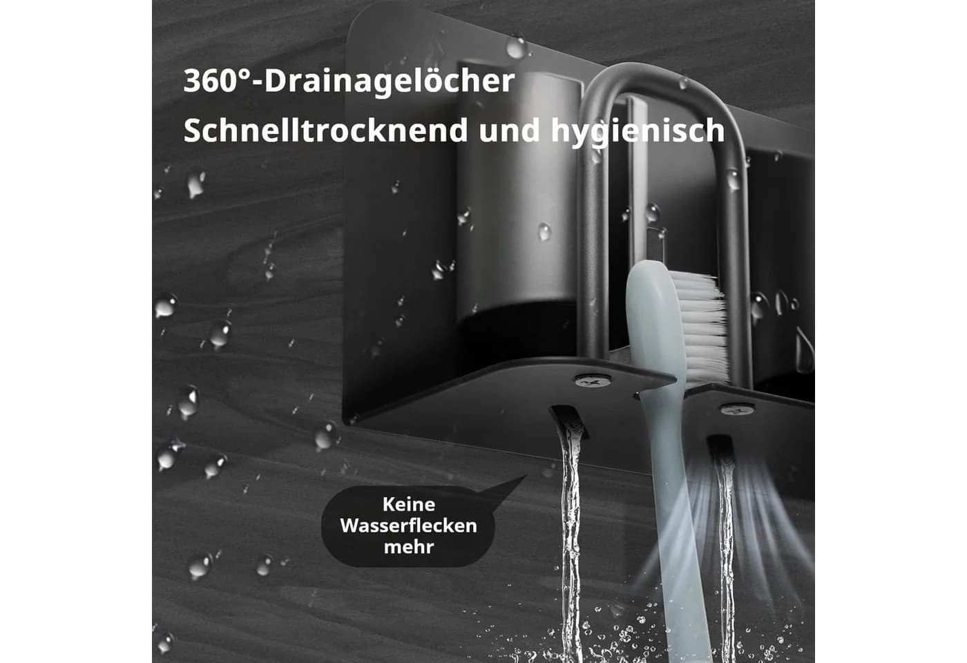 BlingBin Zahnbürstenhalter Aluminium 3-Fach Grau - Bild 4