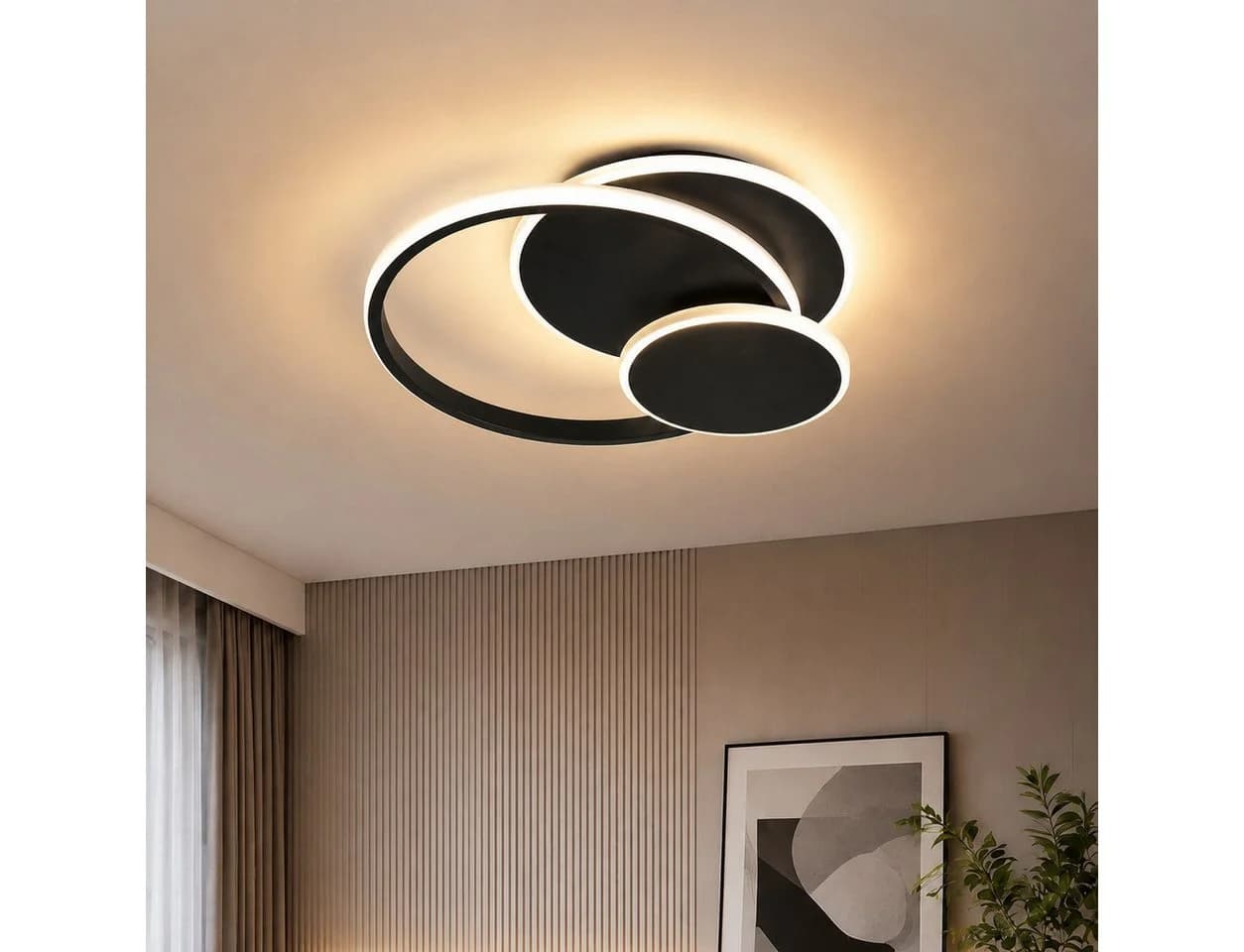 BlingBin LED Deckenleuchte dimmbar 3 Ringe Schwarz - Bild 2