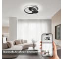 BlingBin LED Deckenleuchte dimmbar 3 Ringe Schwarz Bild 4