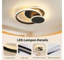BlingBin LED Deckenleuchte dimmbar 3 Ringe Schwarz Bild 5