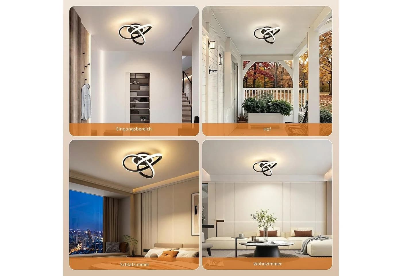 BlingBin LED Deckenleuchte Schwarz Dimmbar 3 Farbtemperaturen - Bild 5
