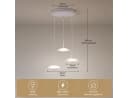BlingBin LED Pendelleuchte 3-flammig Glas Weiß Höhenverstellbar Bild 5