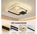 BlingBin LED Deckenleuchte dimmbar 3Quadrat-Design Schwarz/Weiß Bild 5