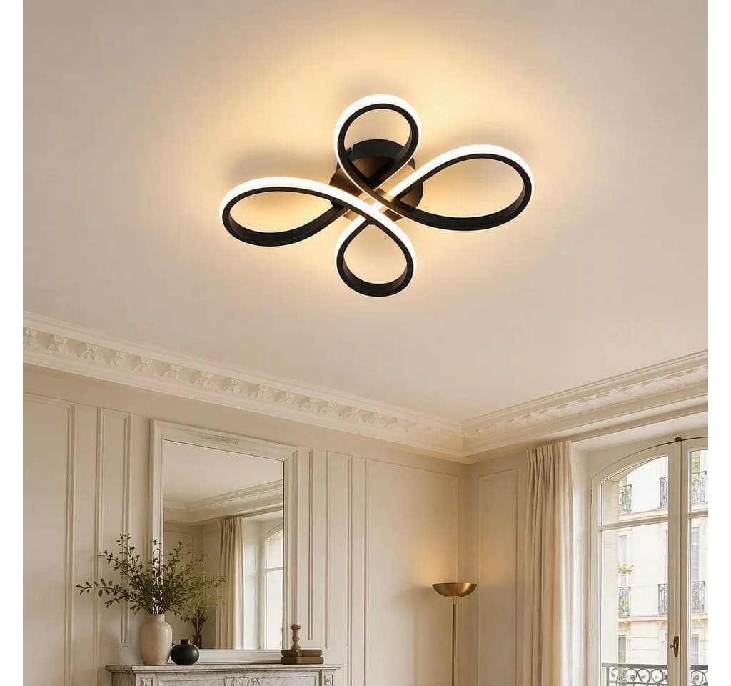 BlingBin LED Deckenleuchte Schwarz Modern Chinesisches Design