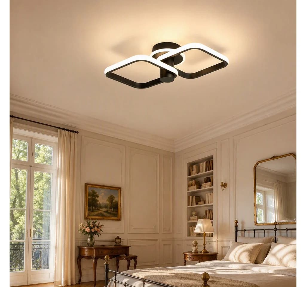 BlingBin LED Deckenleuchte 46cm 34W 1895 lm Sandschwarz 3000K Modern